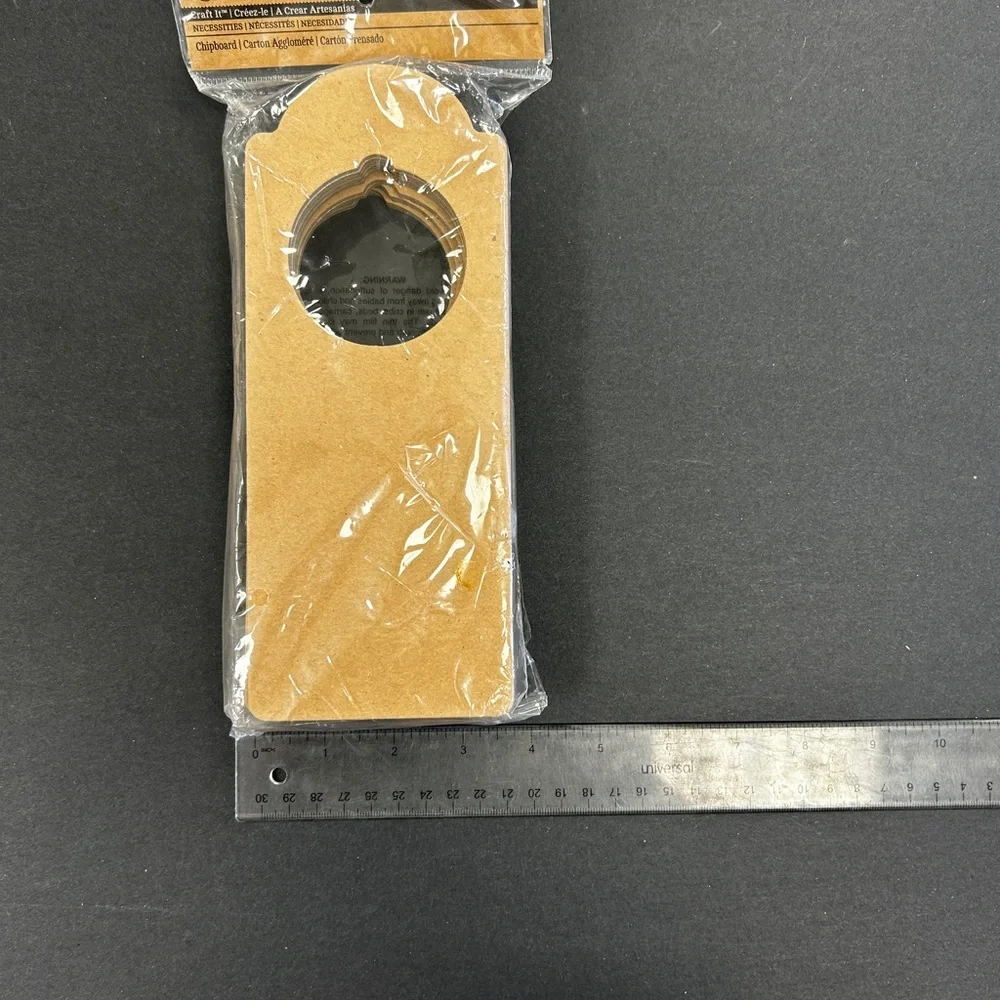 NWT Set of 12 Recollections Chipboard Door Hangers - Brown